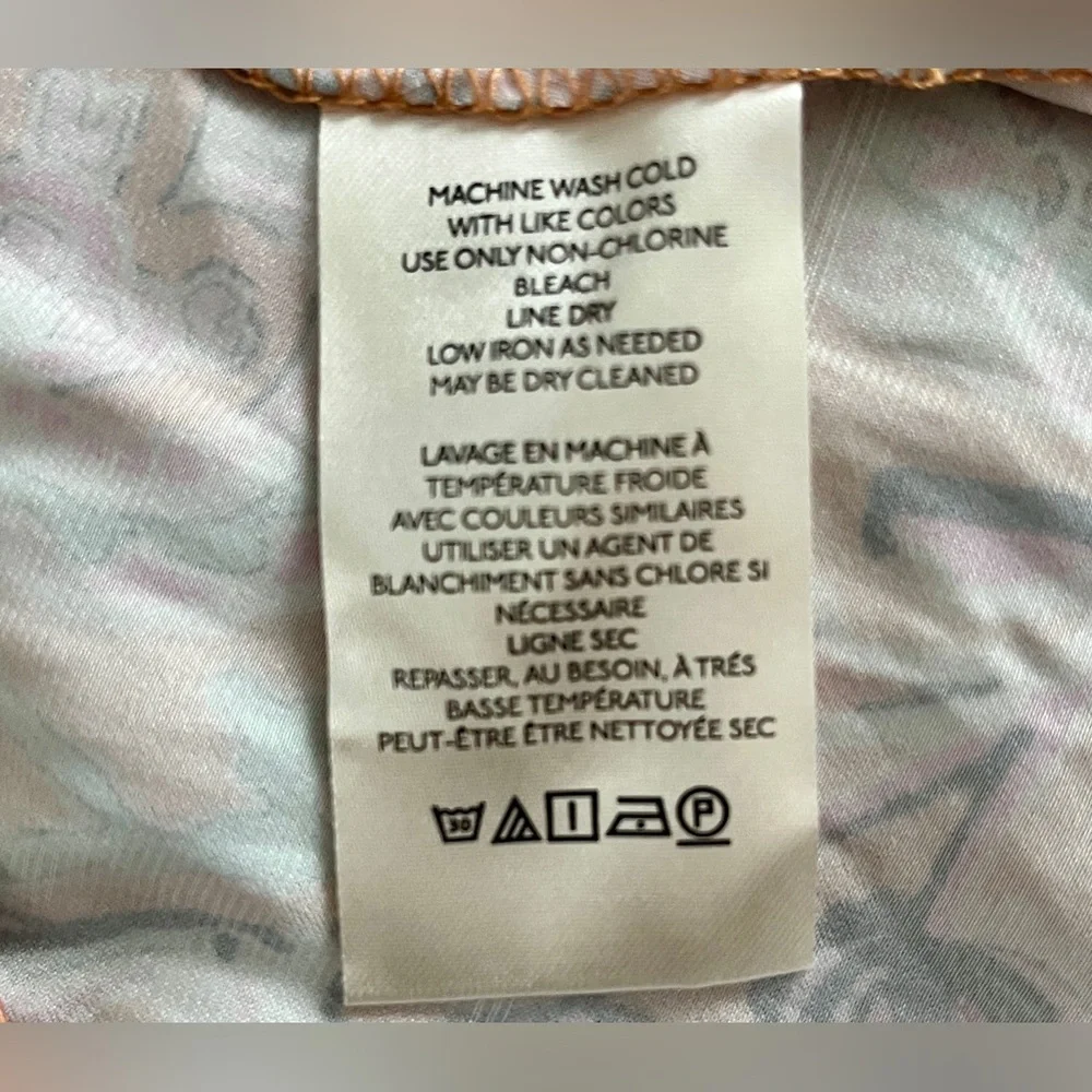 Free People Peach Paisley Tie-Front Blouse - Picture 9 of 11